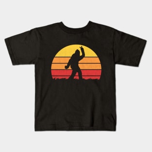 Bigfoot Vintage Retro Sunset Kids T-Shirt